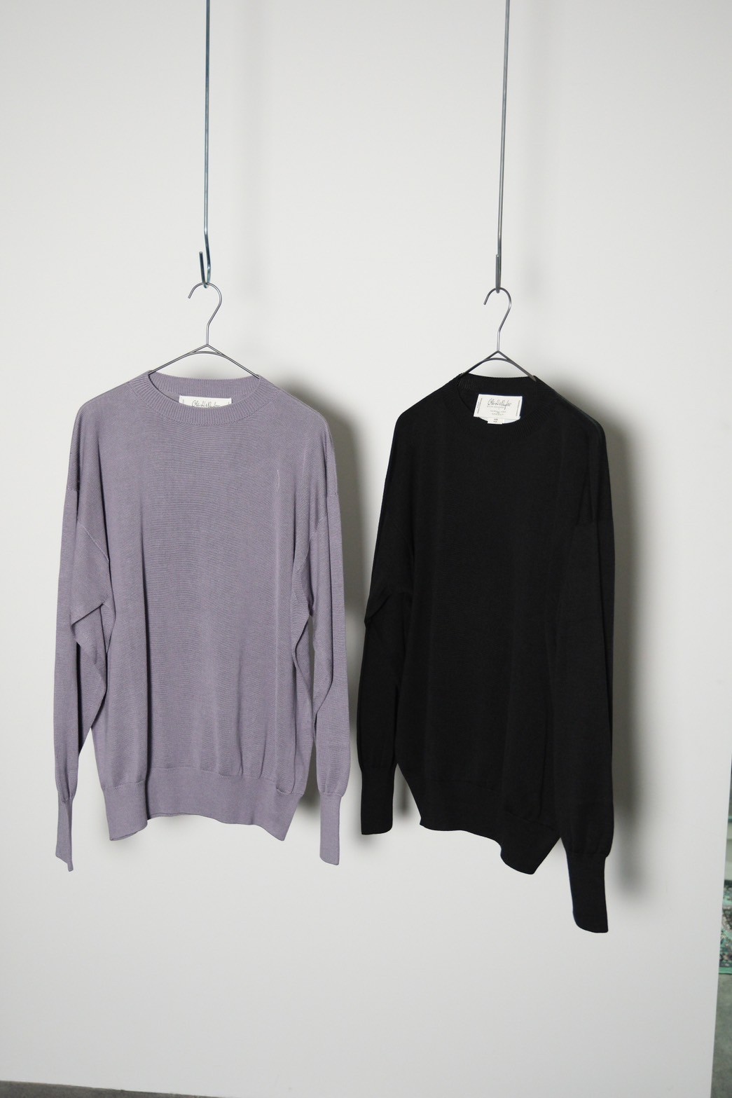 トップス Olde H & Daughter SILK PLAIN CREW NECK Olde H & Daughter SILK PLAIN STITCH CREW NECK P