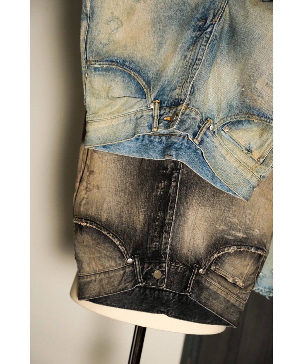 【ANCELLM】DAMAGE DENIM STRAIGHT 5P PANTS DAMAGE SELVEDGE DENIM STRAIGHT 5P PANTS – ANCELLM
