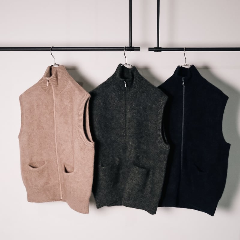MAATEE&SONS CASHMERE 強圧縮 ZIP VEST 