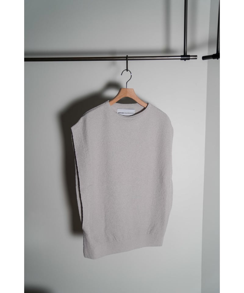 ウェルノード】Paper boucle No sleeve knit SALE】WALENODE (ウェル