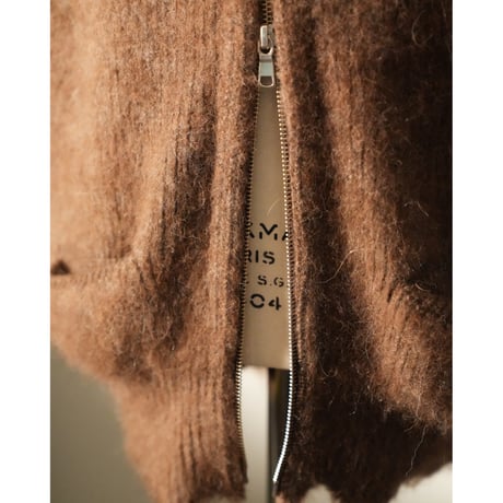 MAATEE&SONS RBALPACA-CASHMERE/MINK 畦ひょっとこ起毛ZIP VEST