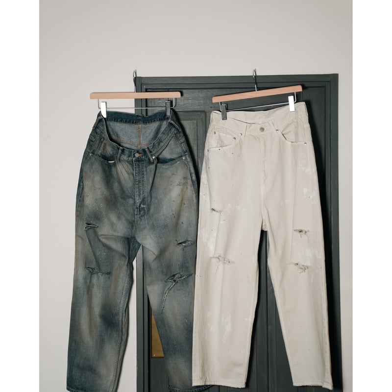 ANCELLM DAMAGE WIDE 5P DENIM PANTS | MusterWerk