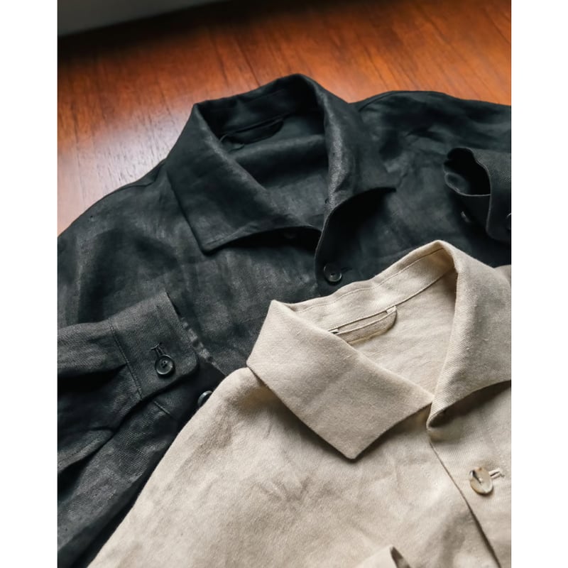 THE CLASIK LINEN HEMP TWILL SHARK COLLAR JACKET