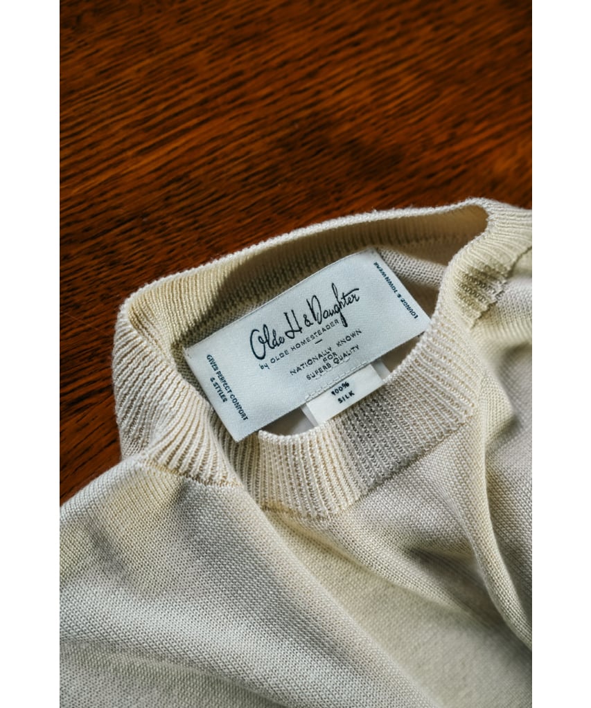 Olde H & Daughter SILK PLAIN STITCH CREW NECK P