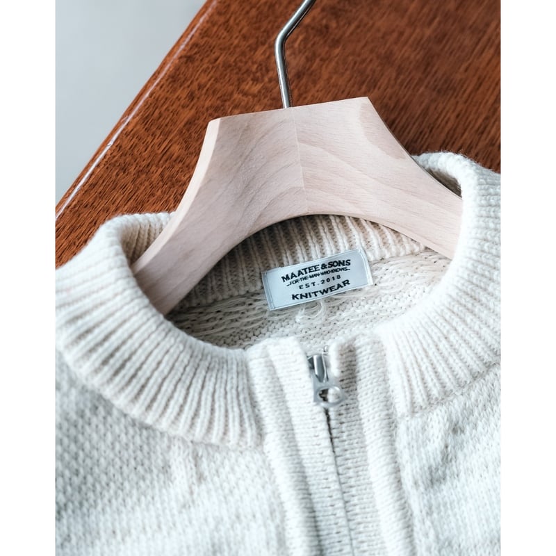 MAATEE&SONS JACQUARD ZIP ARMY SWEATER | MusterWerk