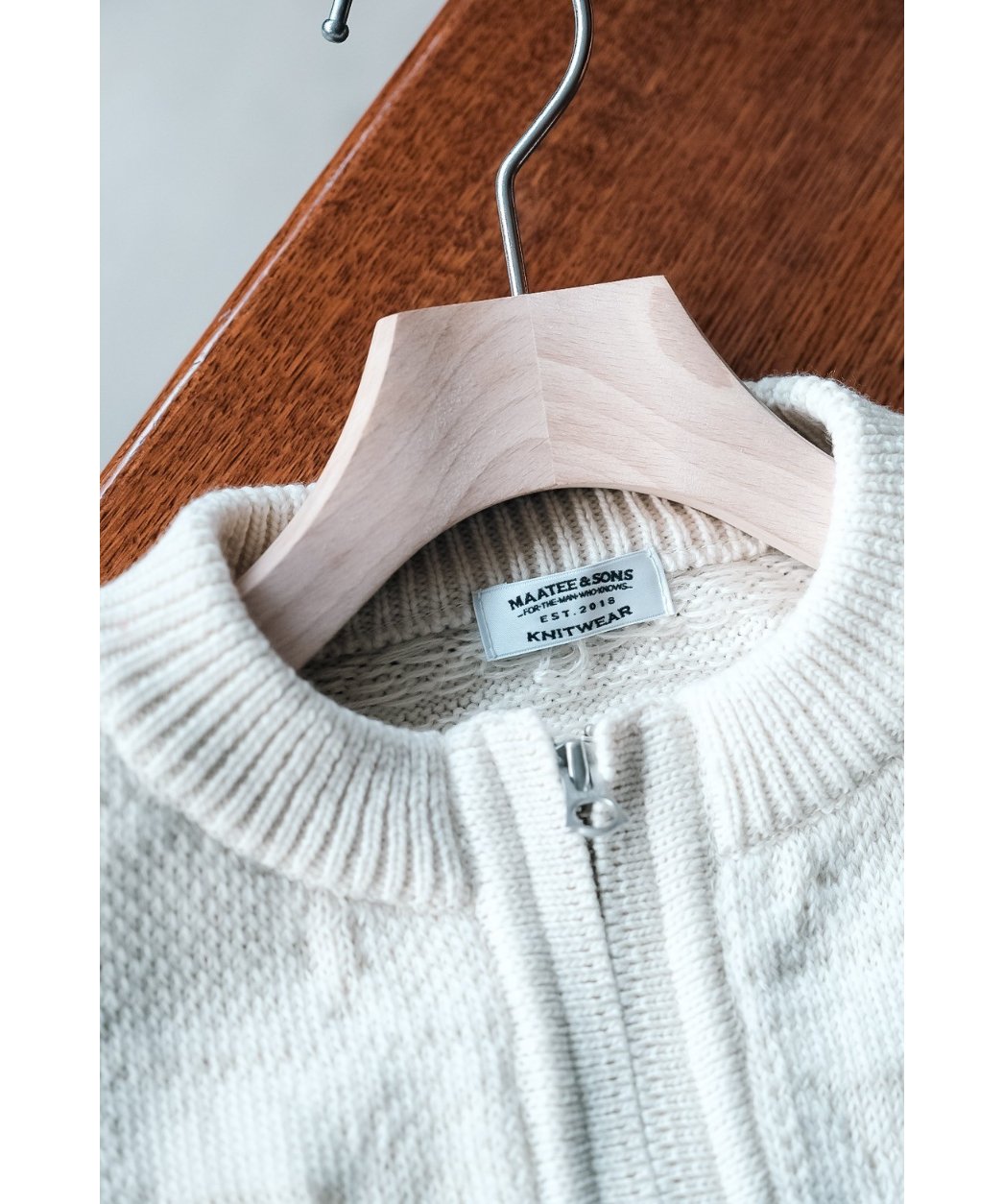 MAATEE&SONS JACQUARD ZIP ARMY SWEATER | MusterWerk