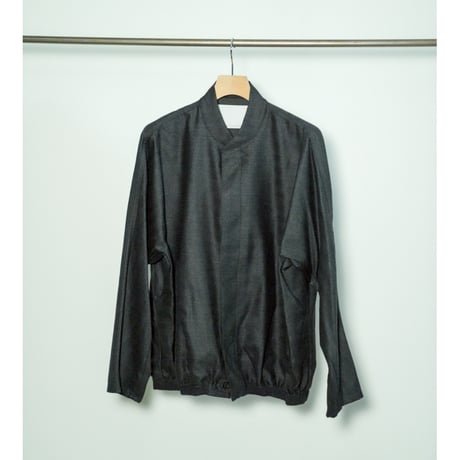 nonnotte "Shadow Herringbone" Draping New Bias Sleeve Blouson