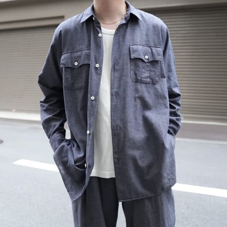 MAATEE&SONS アマ撚りSHAMBRAY CARGO SHIRTS