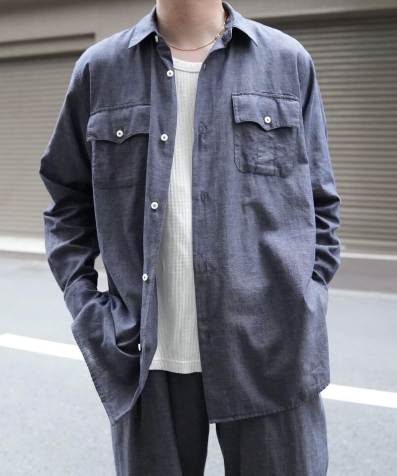 MAATEE&SONS アマ撚りSHAMBRAY CARGO SHIRTS | MusterWerk