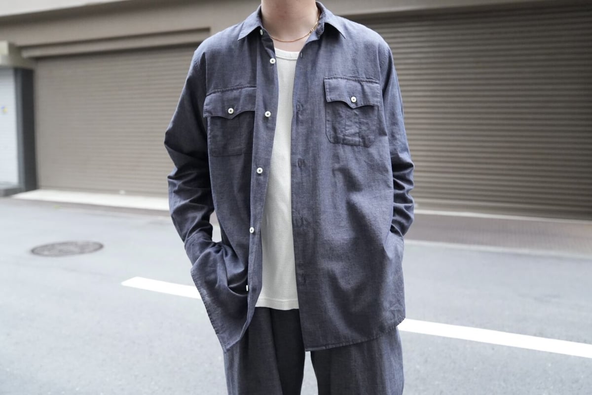 MAATEE&SONS アマ撚りSHAMBRAY CARGO SHIRTS | MusterWerk