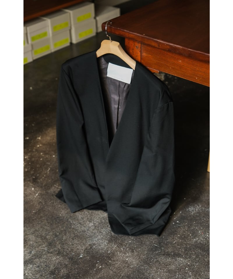 nonnotte Wool Gabardine Draping No Collar N Jac