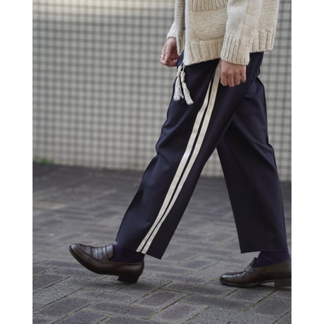RAINMAKER Ex. PONTE ROMA PLEATED SIDE STRIPES TROUSERS