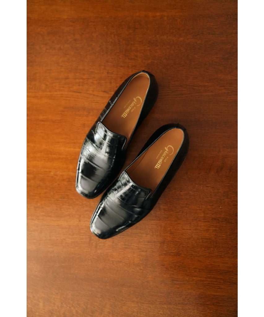 F.LLI Giacometti アンギラ　スリッポン　EU40.5 F.LLI Giacometti アンギラ スリッポン EU40.5 - メルカリ