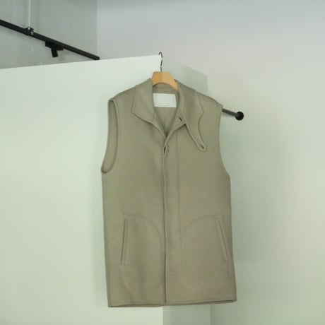 nonnotte Cashmere Rever Melton Draping Long Gilet