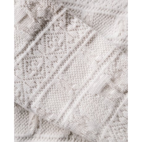 MAATEE&SONS JACQUARD ZIP ARMY SWEATER