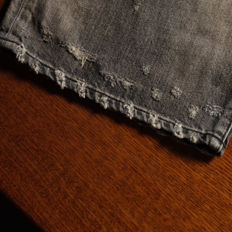 ANCELLM P/DAMAGE DENIM STRAIGHT 5P PANTS | Must