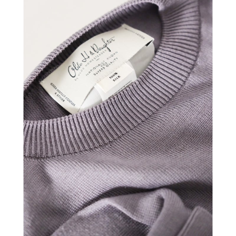 Olde H & Daughter SILK PLAIN STITCH CREW NECK P