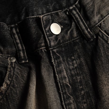 ANCELLM P/DAMAGE DENIM STRAIGHT 5P PANTS