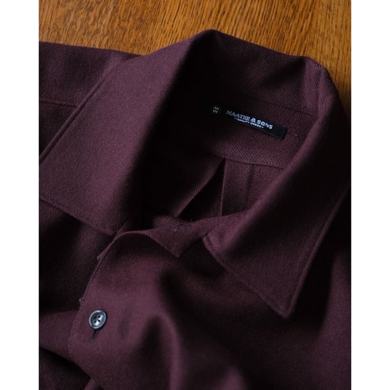 MAATEE&SONS WOOL SAXSONY OPEN COLLAR SHIRTS | M