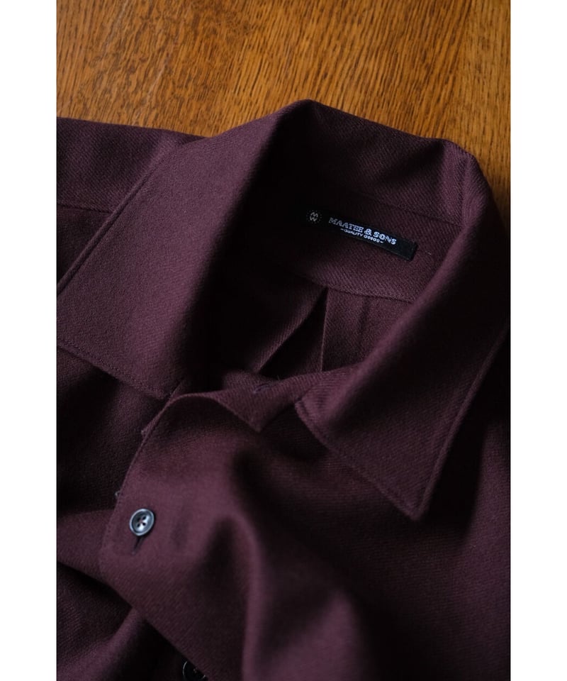 MAATEE&SONS WOOL SAXSONY OPEN COLLAR SHIRTS | M