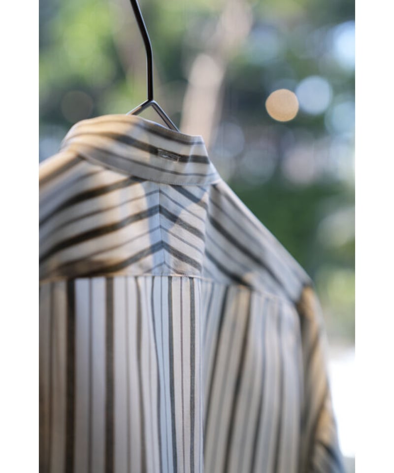 MAATEE&SONS SILK STRIPE PULL OVER SHIRTS