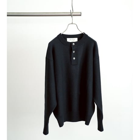 Olde H & Daughter WOOSTED WOOL HENLEY NECK P/O