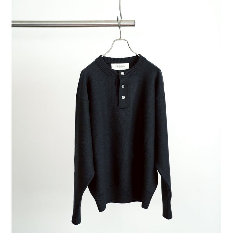 トップス Olde H&Daughter WOOSTED WOOL DSKNIT Olde H & Daughter WOOSTED WOOL HENLEY NECK P/O