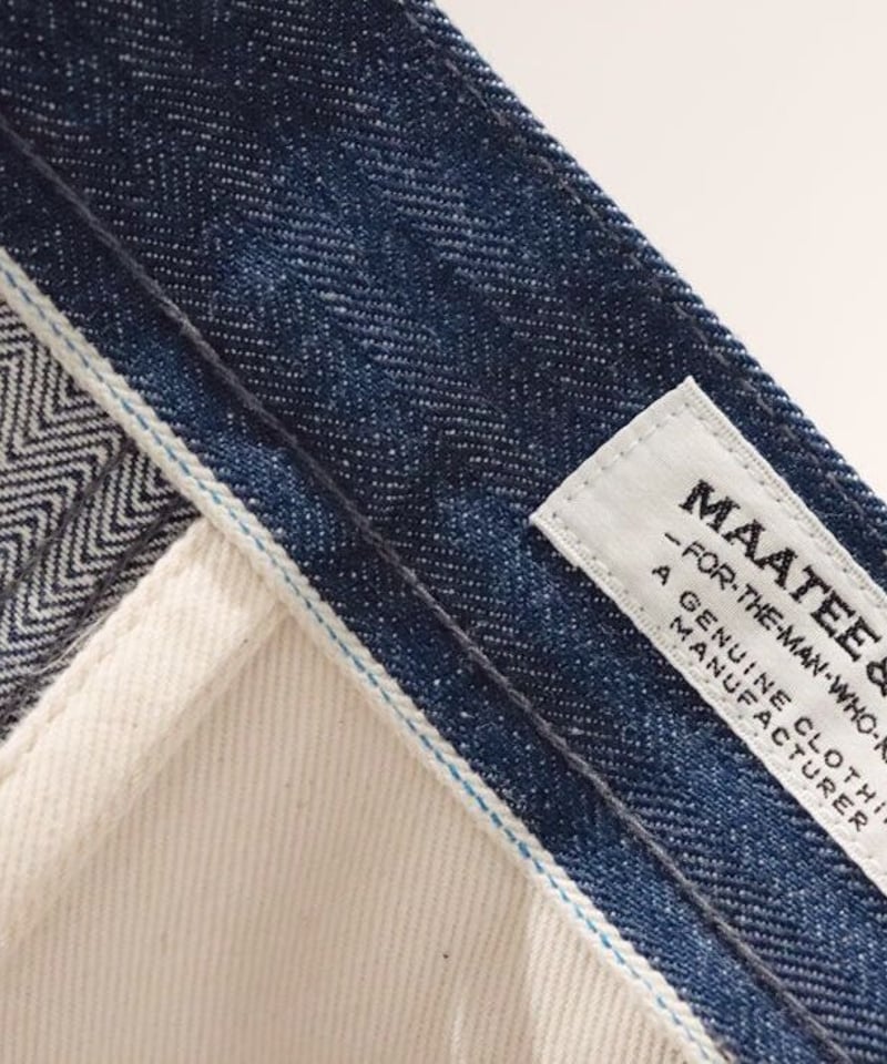 MAATEE SONS WORK TROUSERS HERRINGBORN DENIM M