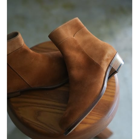 Post Production Side Zip Boots "Calf Suede"