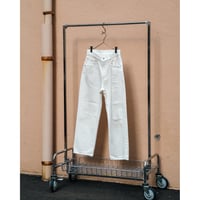 ANCELLM Ex. DAMAGE DENIM STRAIGHT 5P PANTS