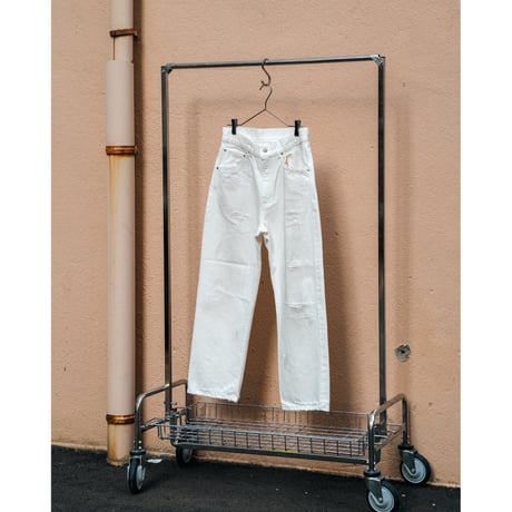 ANCELLM Ex. DAMAGE DENIM STRAIGHT 5P PANTS