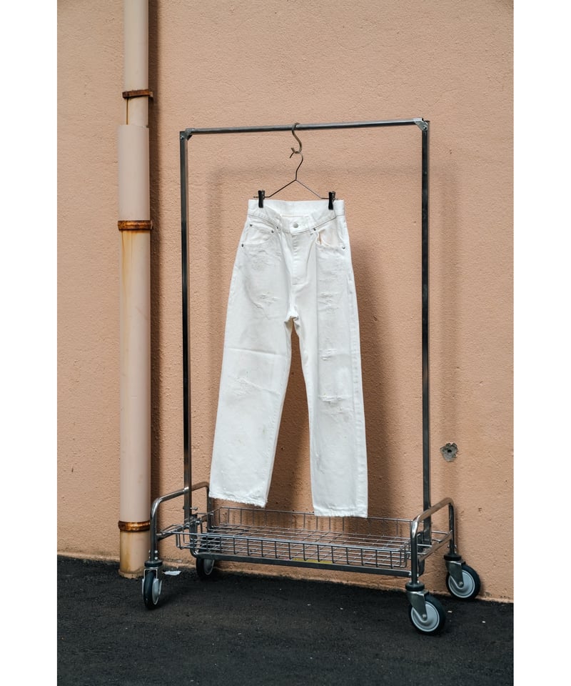ANCELLM Ex. DAMAGE DENIM STRAIGHT 5P PANTS | Mu