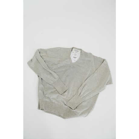 Olde H&Daughter LINEN SILK PLAIN STITCH V NECK L/S