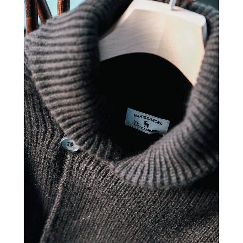 MAATEE&SONS Ex. CASHMERE SHAWL COLLAR CARDIGAN