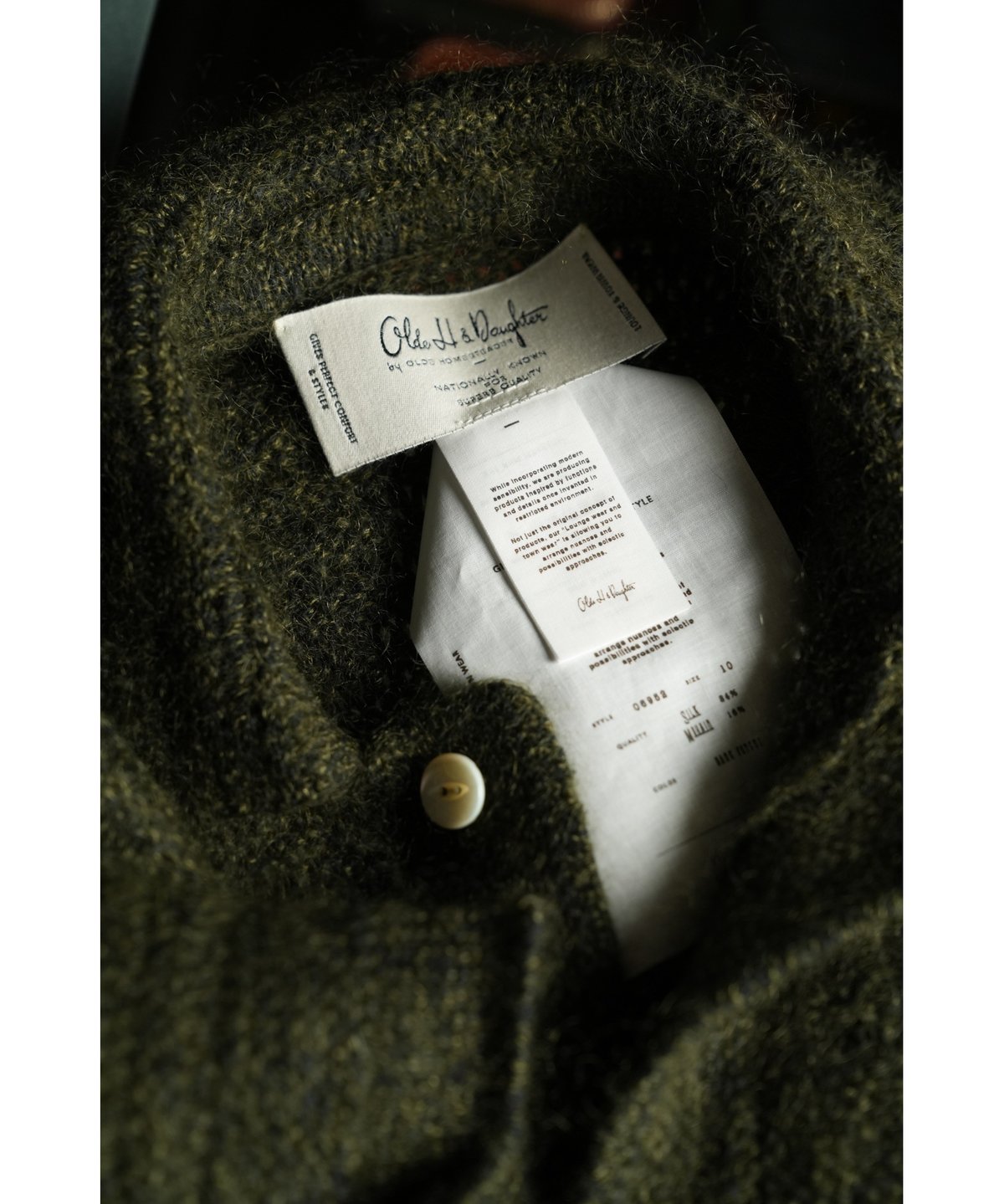 Olde H&Daughter SILK MOHAIR WRAP STITCHES SHIRT