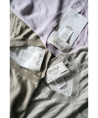 Olde H&Daughter LINEN SILK PLAIN STITCH V NECK L/S