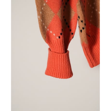 MAATEE&SONS Ex. KATEIKI CASHMERE ARGYLE V-NECK SWEATER