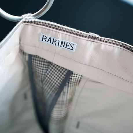 RAKINES Post-classical glen check 4-Lp pants