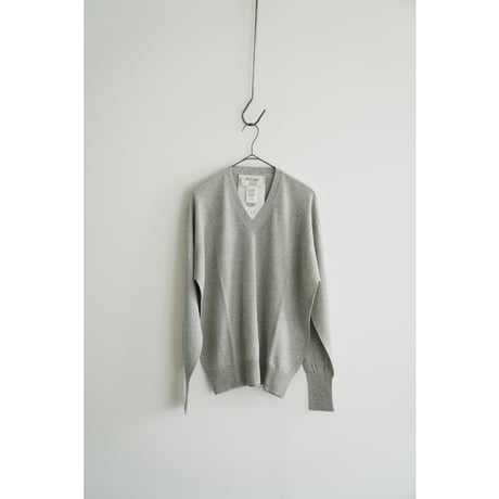 Olde H&Daughter LINEN SILK PLAIN STITCH V NECK L/S