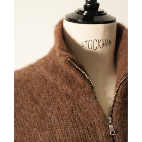 MAATEE&SONS RBALPACA-CASHMERE/MINK 畦ひょっとこ起毛ZIP VEST