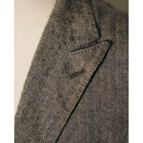 MAATEE&SONS DOUBLE WASHED GATHER TAILORED "LINEN ALPACA HERRINGBONE"