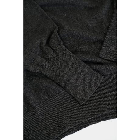Olde H&Daughter LINEN SILK PLAIN STITCH V NECK L/S