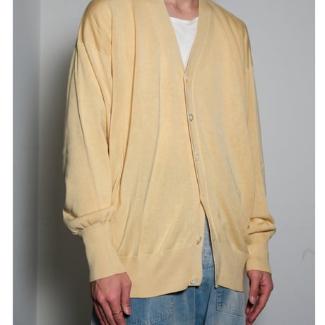 Olde H & Daughter Ex. GOLDEN SILK PLAIN STITCH CARDIGAN
