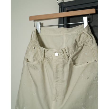 ANCELLM DAMAGE WIDE 5P DENIM PANTS