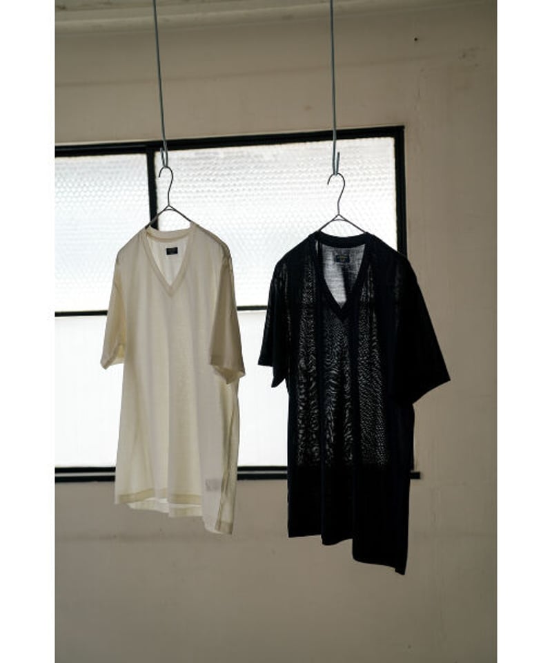 MAATEE&SONS Ex. WASHABLE SILK V NECK TEE | Must
