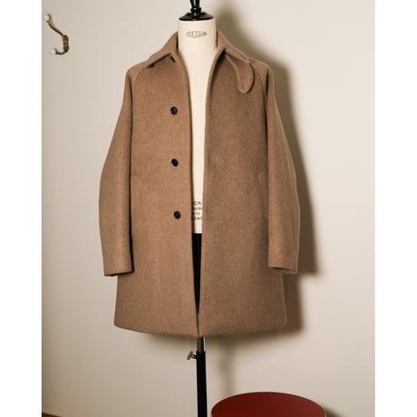 MAATEE&SONS CASHMERE/MINK BAL COLLAR HALF COAT