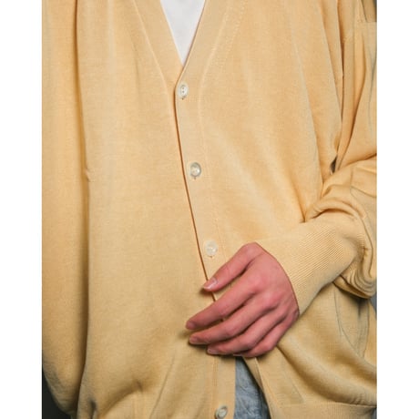 Olde H & Daughter Ex. GOLDEN SILK PLAIN STITCH CARDIGAN