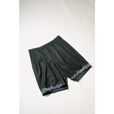 MAATEE&SONS Ex. 裾刺繍 SHORT TROUSER  "和製Tonik Wool"