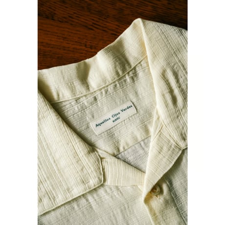 Aquellos Ojos Verdes Ex.Ethnic grosgrain Classic open collar shirt
