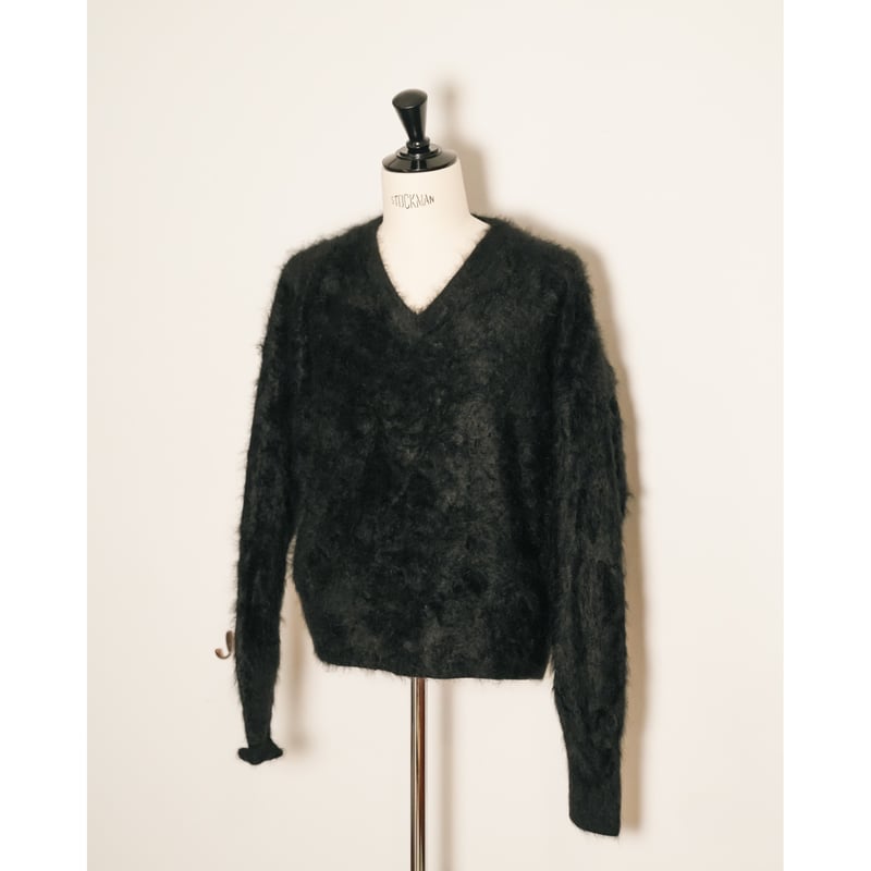 Olde H & Daughter FUR CASHMERE V-NECK KNITWEAR